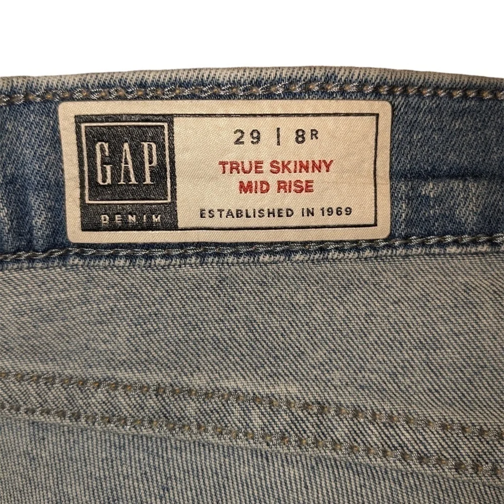 Gap Light Wash True Skinny Mid Rise Jeans Size 8/29